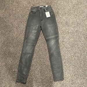 NWT GoodAmerican gray wax jeans